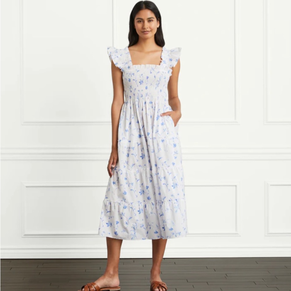 Hill House Ellie Nap Dress in Blue Botanical